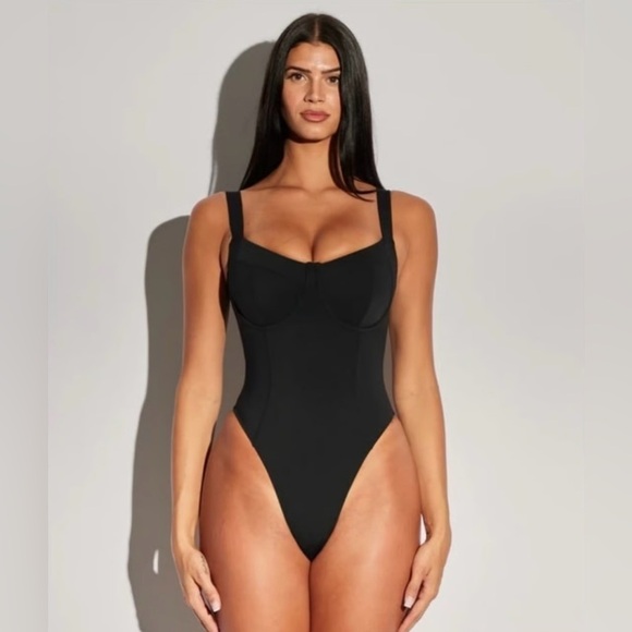 TA3 Hi Cut Lifty Lace Up Corset Swimsuit Bathing Suit Medium Regular/Long F/G - Picture 6 of 15